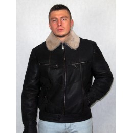 Пилот мужской темно-коричневый с кожаной отстрочкой 