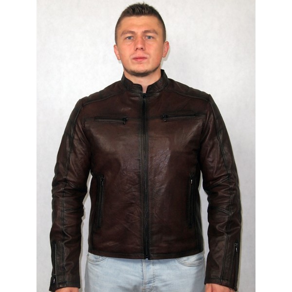 Куртка мужская кожаная коричневая fandik (Артикул 9151) Куртка мужская кожаная коричневая fandik (Артикул 9151)