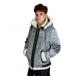 09 Мужская дубленка пилот, серая 09 Мужская дубленка пилот, серая