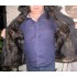 111 Парка мужская черная с черной кожей на тоскане