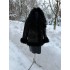 Женская дубленка бушлат, черный/черный